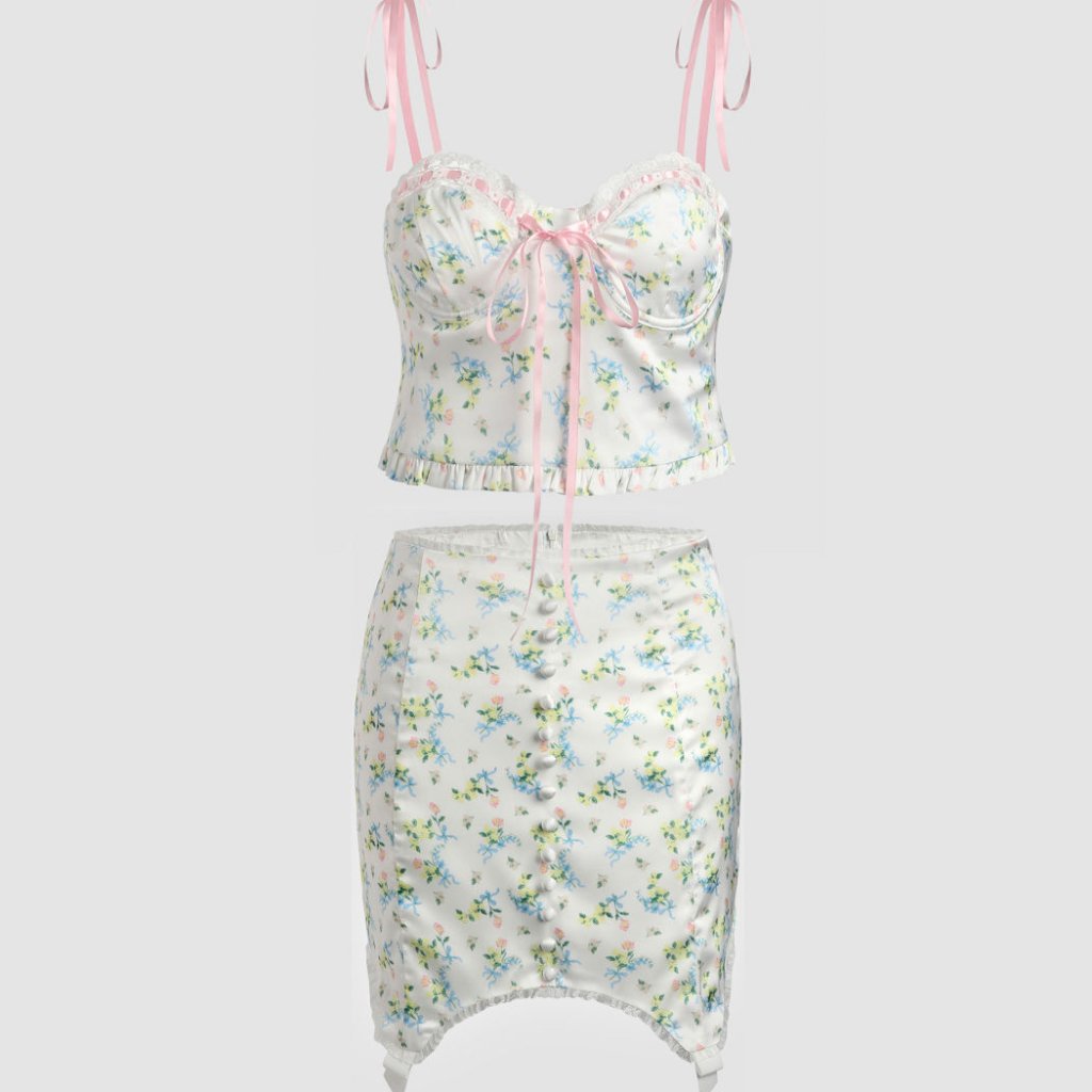 Ditsy Pattern Ruffle Set